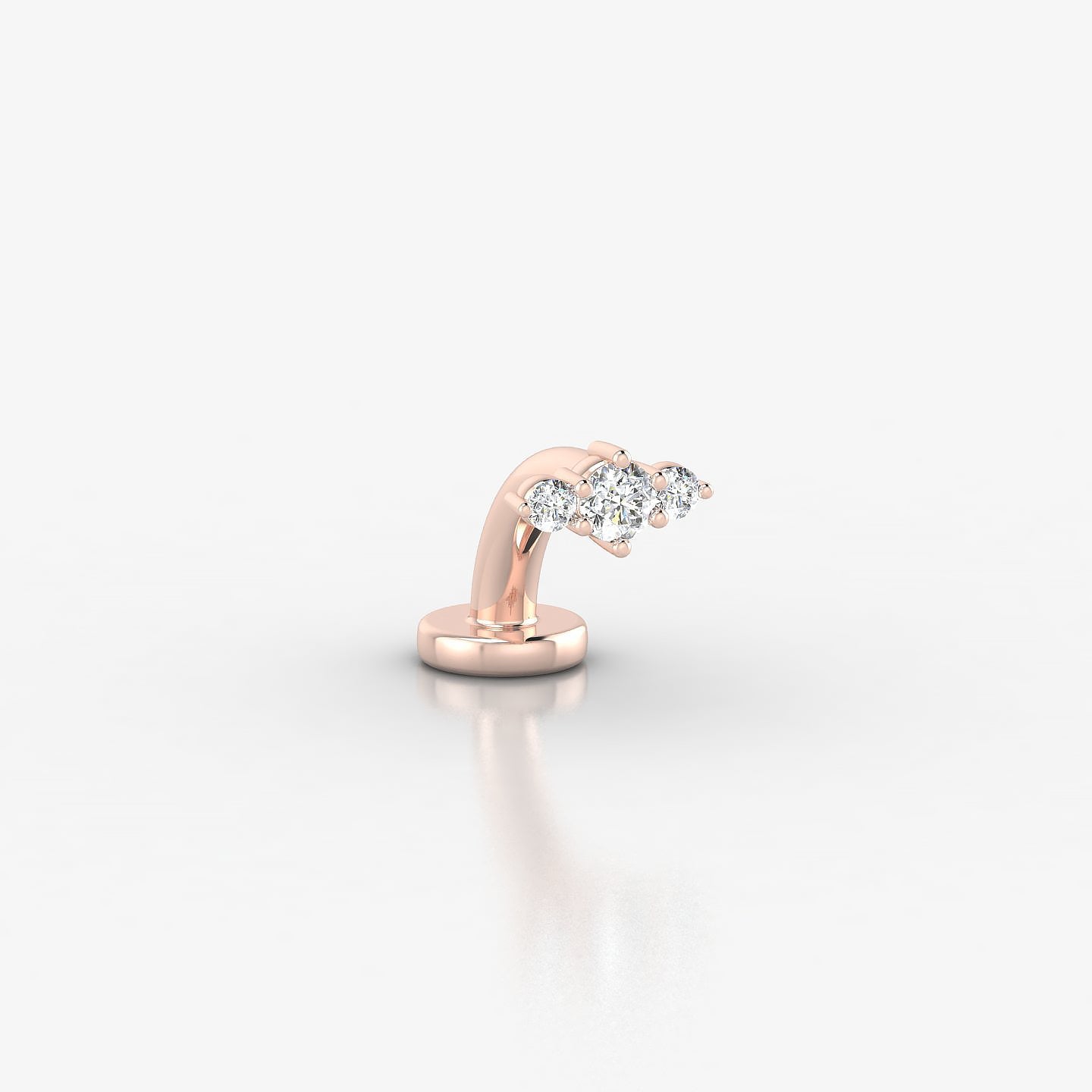 Edesia | 18k Rose Gold 5.5 mm 6 mm Trilogy Diamond Floating Navel Piercing