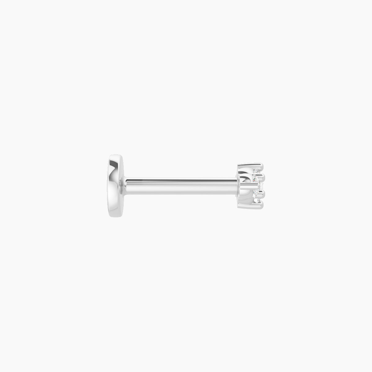 Edesia | 18k White Gold 5.5 mm 6.5 mm Trilogy Diamond Piercing