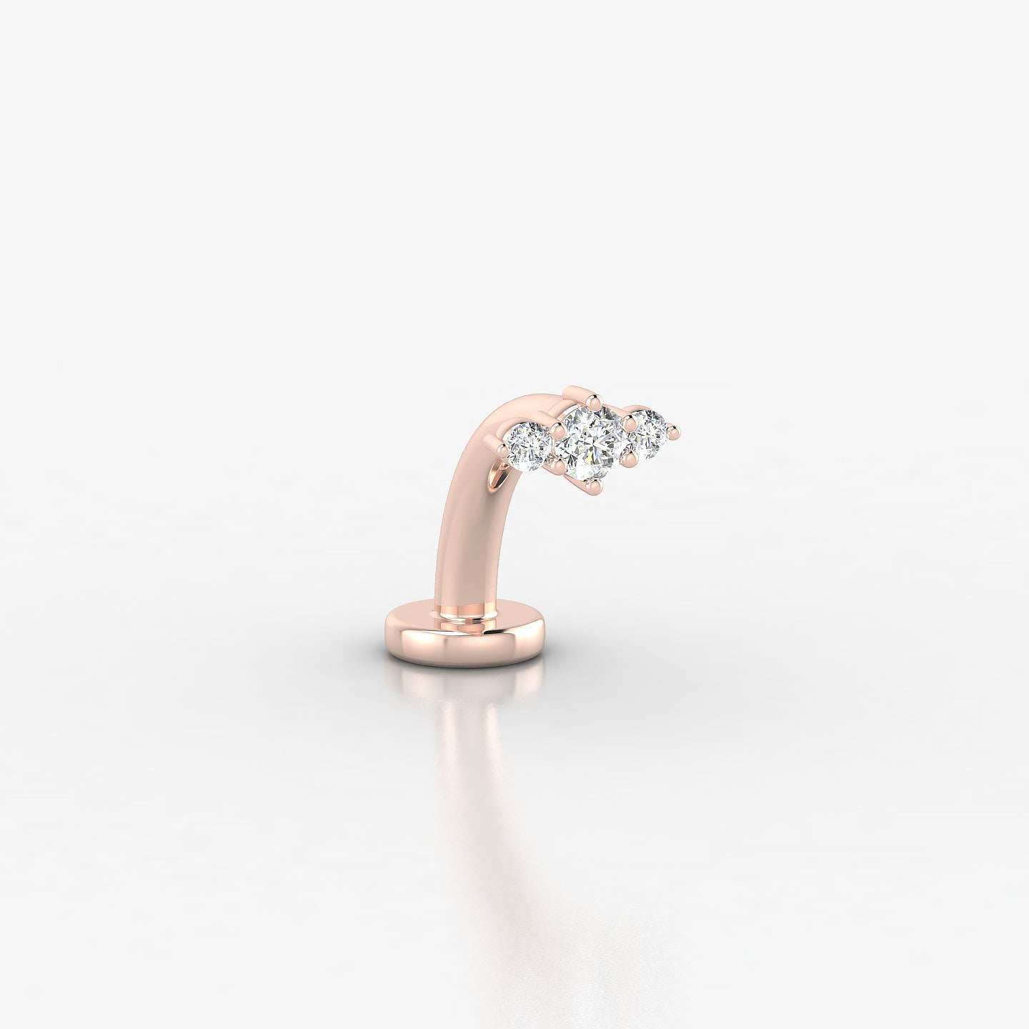 Edesia | 18k Rose Gold 5.5 mm 8 mm Trilogy Diamond Floating Navel Piercing