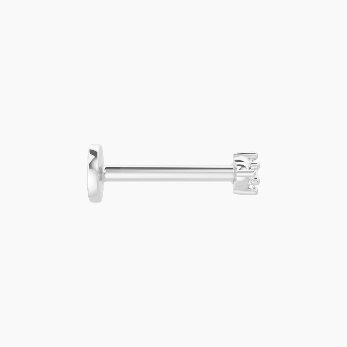 Edesia | 18k White Gold 5.5 mm 8 mm Trilogy Diamond Piercing