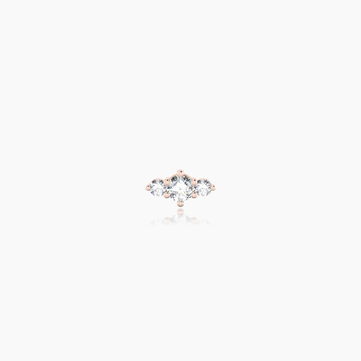 Edesia | 18k Rose Gold 5.5 mm 8 mm Trilogy Diamond Piercing