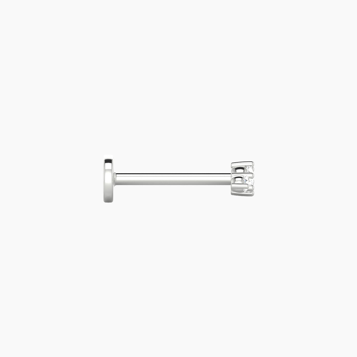 Edesia | 18k White Gold 5.5 mm 8 mm Trilogy Diamond Piercing