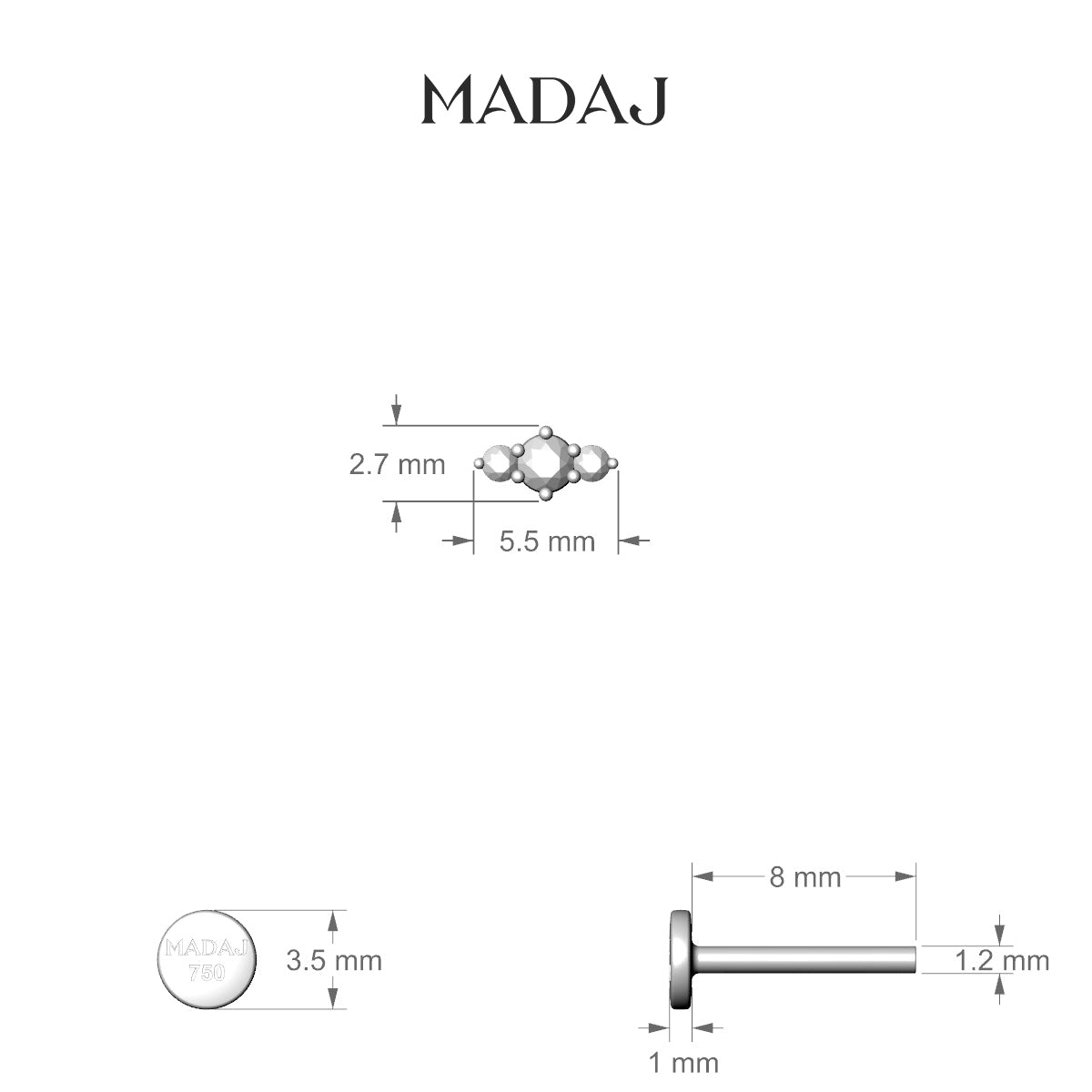 Edesia | Piercing Trilogie Diamant