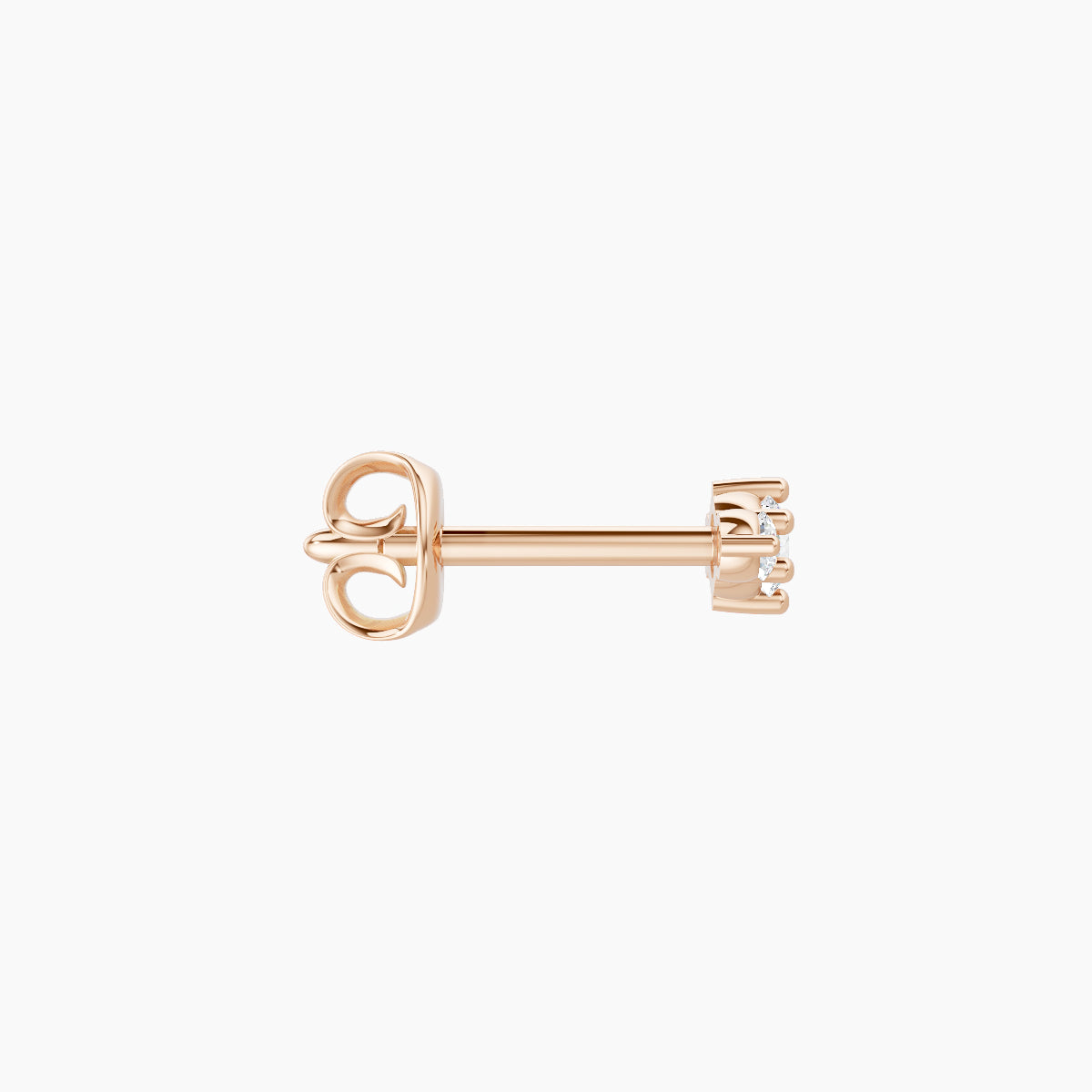 Edesia | 18k Rose Gold 5.5 mm Trilogy Diamond Earring