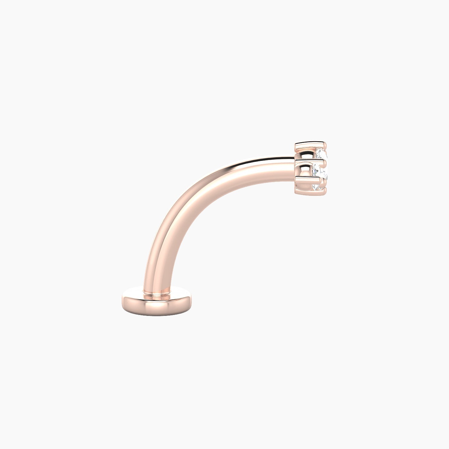 Edesia | 18k Rose Gold 7 mm 10 mm Trilogy Diamond Floating Navel Piercing