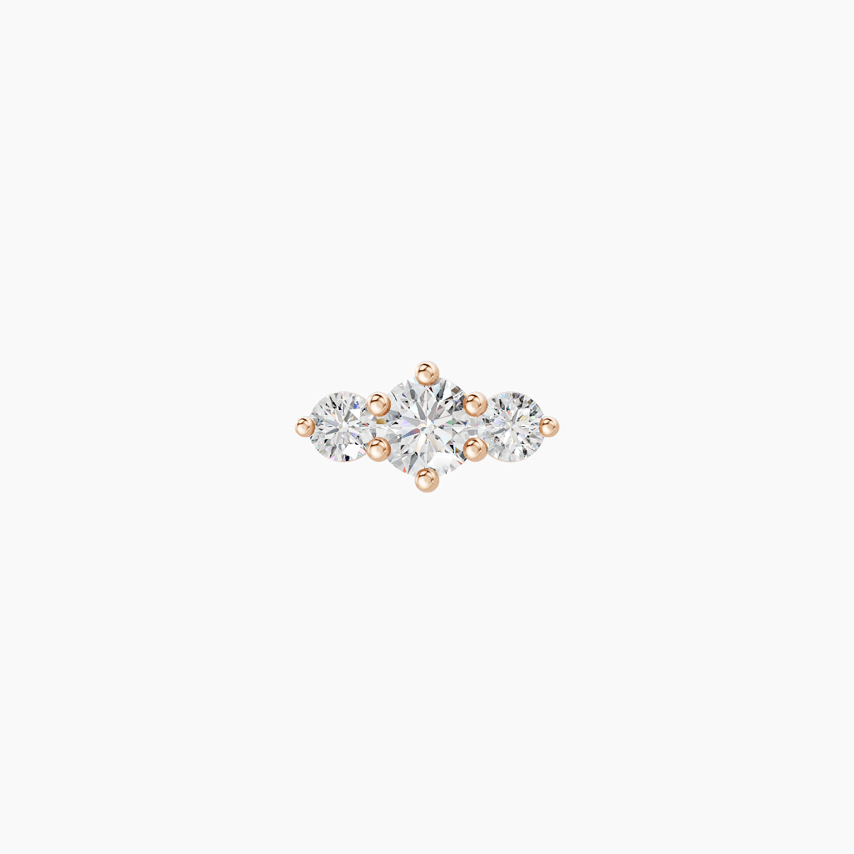 Edesia | 18k Rose Gold 7 mm 5 mm Trilogy Diamond Piercing