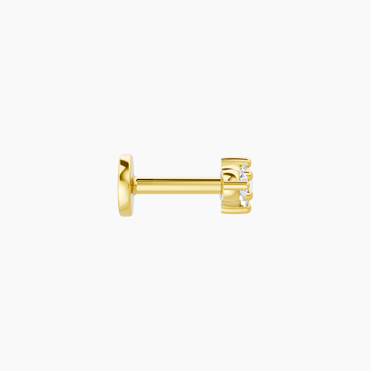 Edesia | 18k Yellow Gold 7 mm 5 mm Trilogy Diamond Piercing