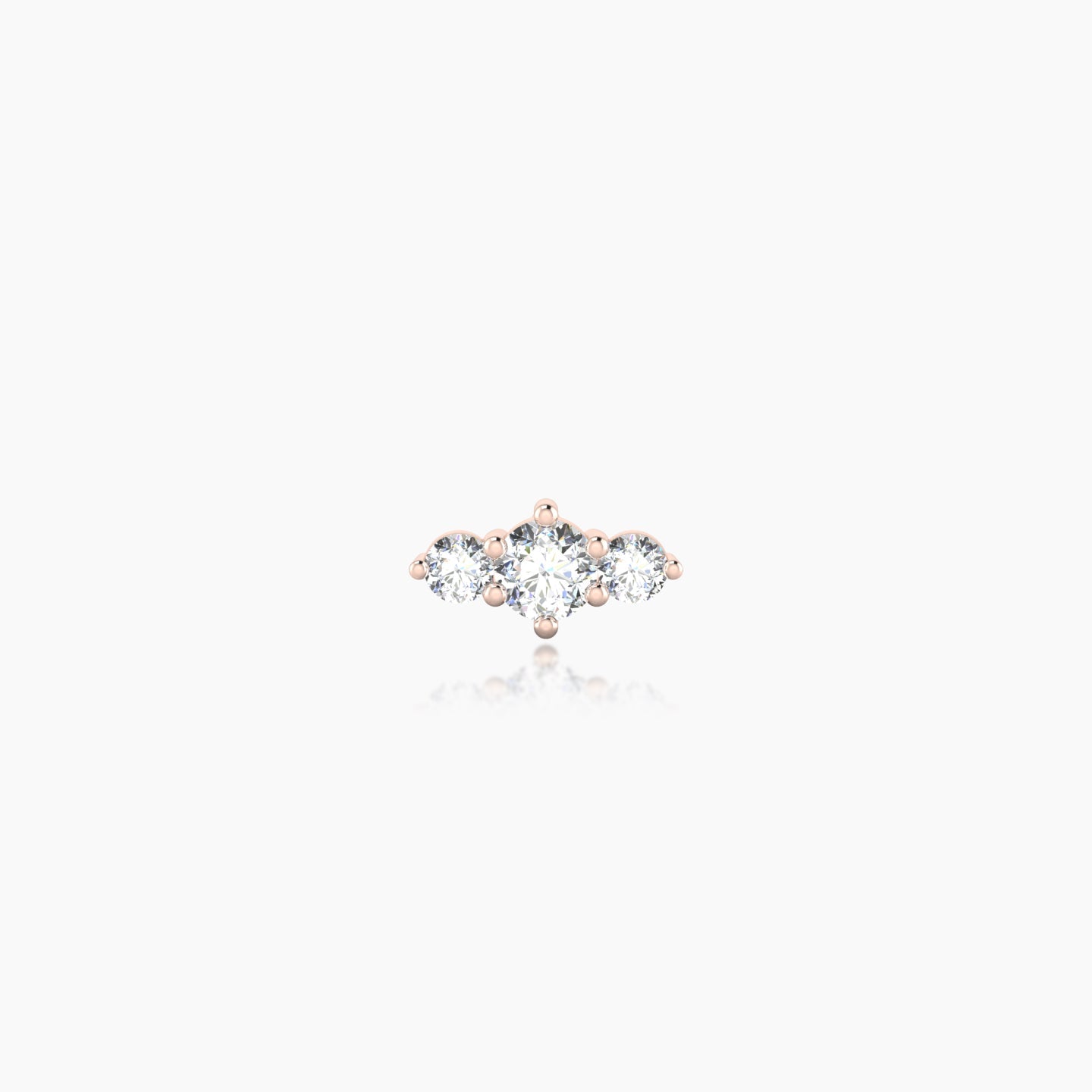 Edesia | 18k Rose Gold 7 mm 5 mm Trilogy Diamond Piercing