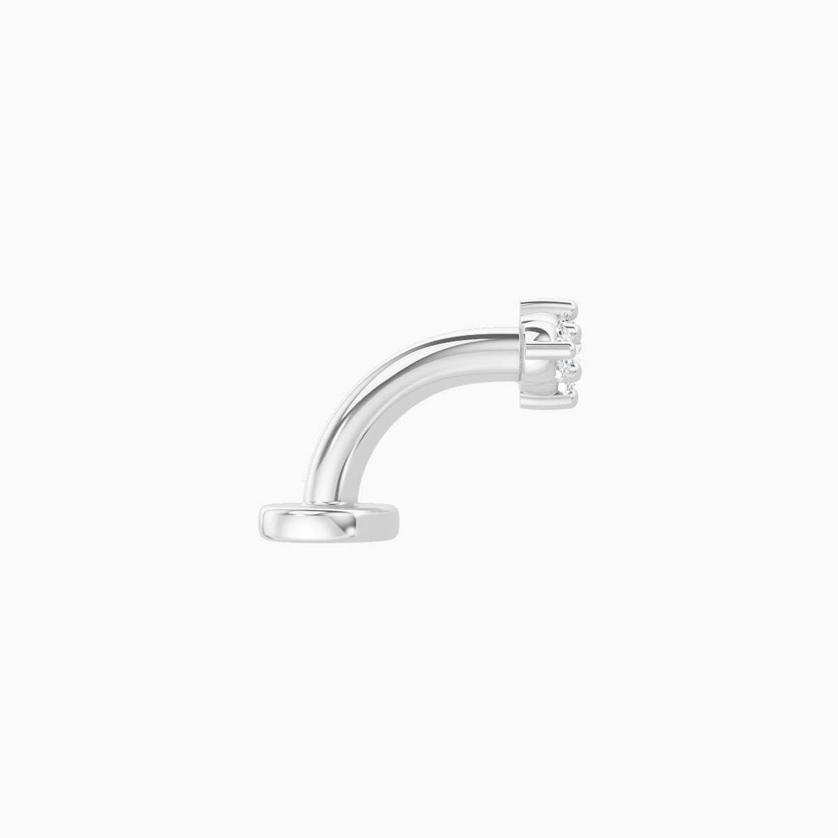 Edesia | 18k White Gold 7 mm 6 mm Trilogy Diamond Floating Navel Piercing