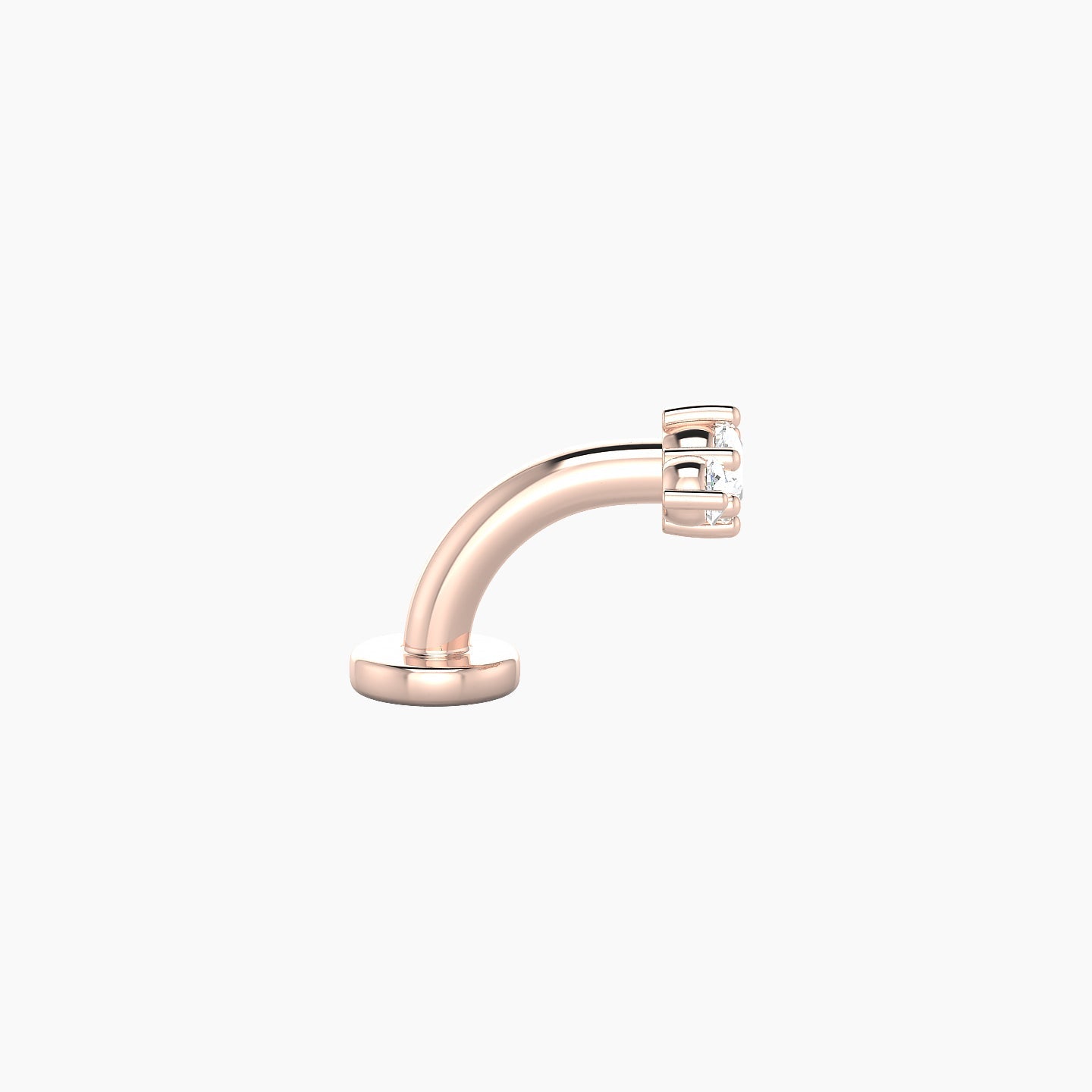 Edesia | 18k Rose Gold 7 mm 6 mm Trilogy Diamond Floating Navel Piercing