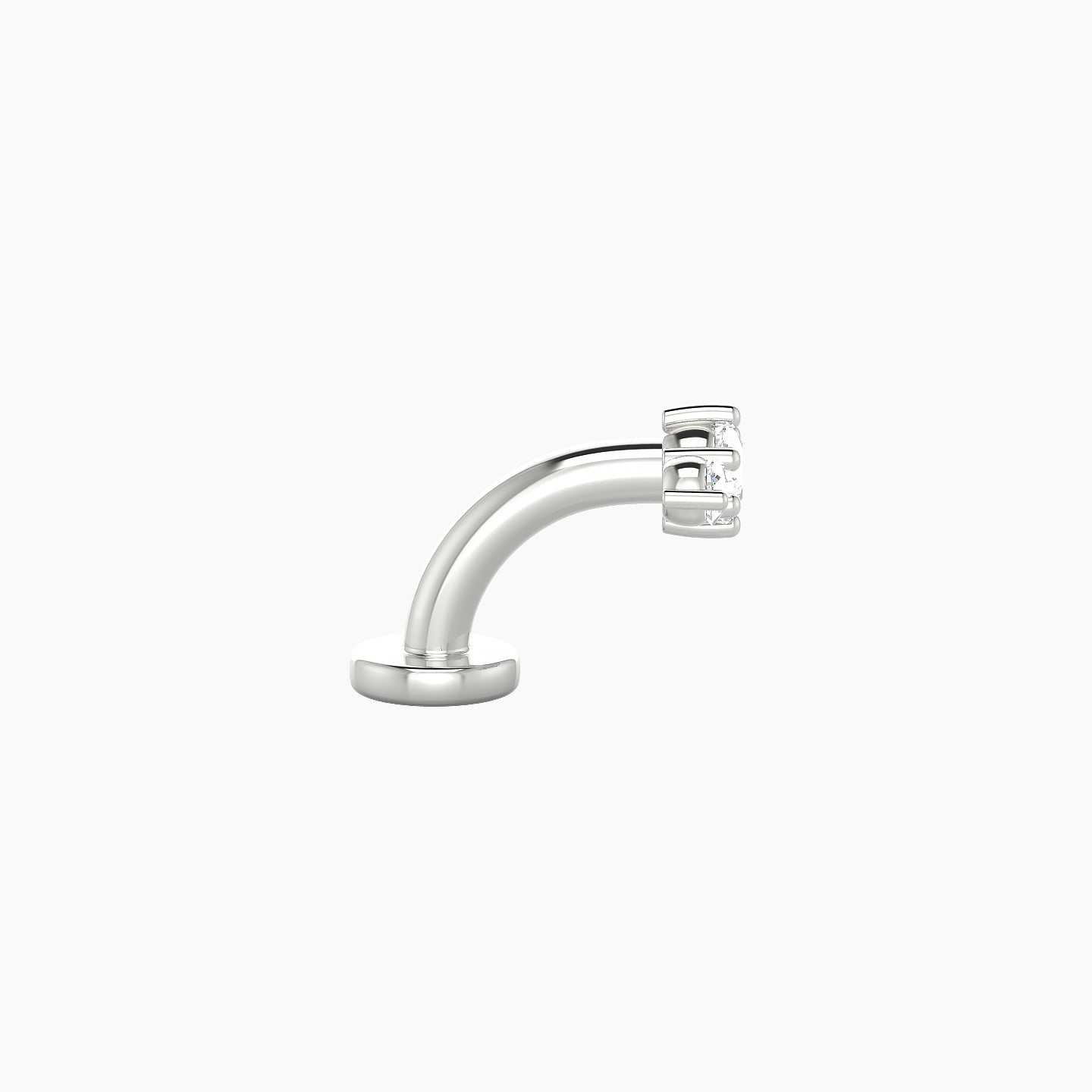 Edesia | 18k White Gold 7 mm 6 mm Trilogy Diamond Floating Navel Piercing