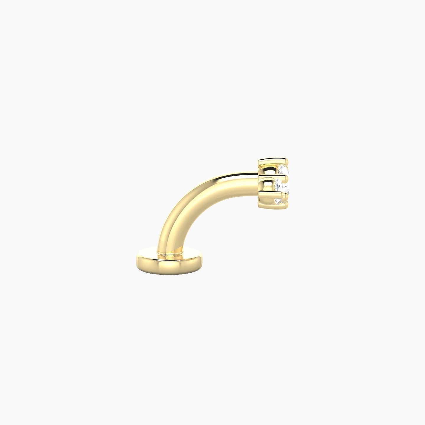 Edesia | 18k Yellow Gold 7 mm 6 mm Trilogy Diamond Floating Navel Piercing