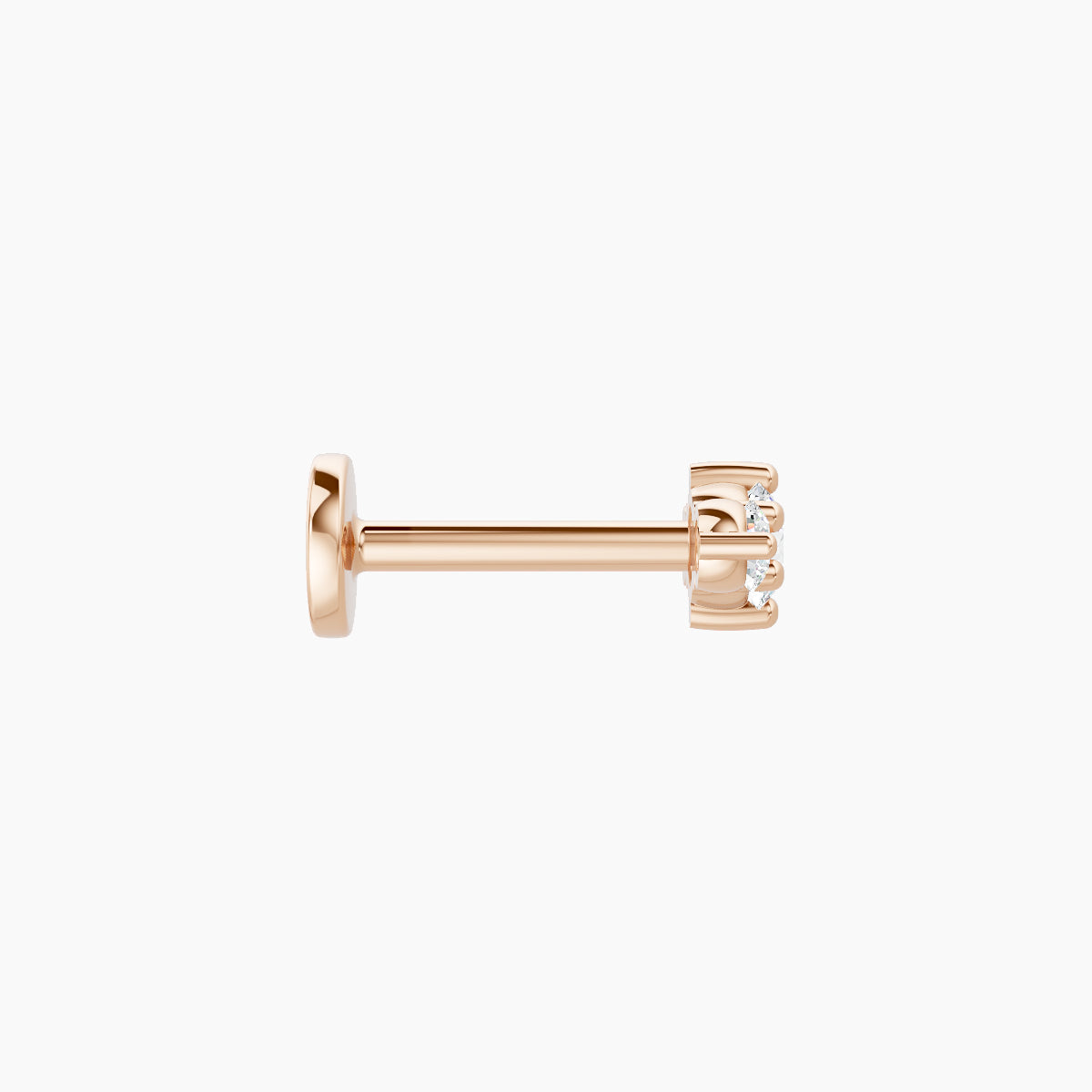 Edesia | 18k Rose Gold 7 mm 6.5 mm Trilogy Diamond Piercing