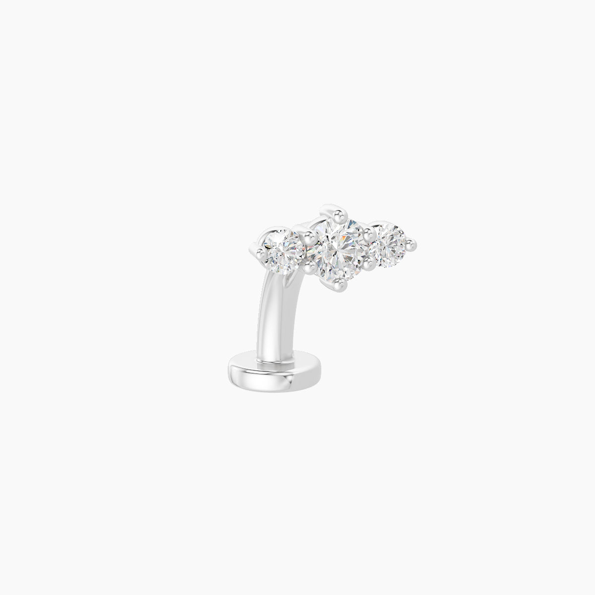 Edesia | 18k White Gold 7 mm 8 mm Trilogy Diamond Floating Navel Piercing