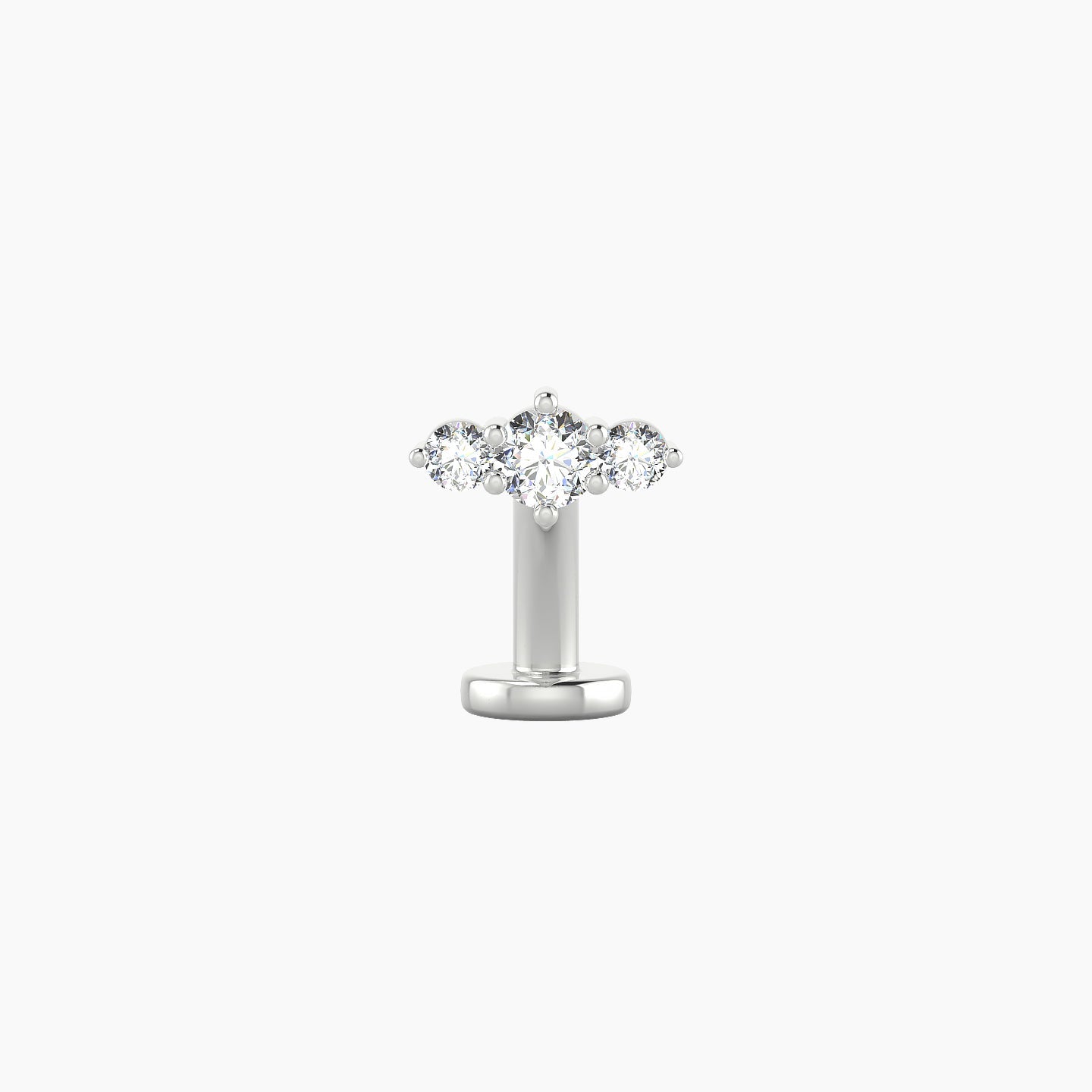 Edesia | 18k White Gold 7 mm 8 mm Trilogy Diamond Floating Navel Piercing