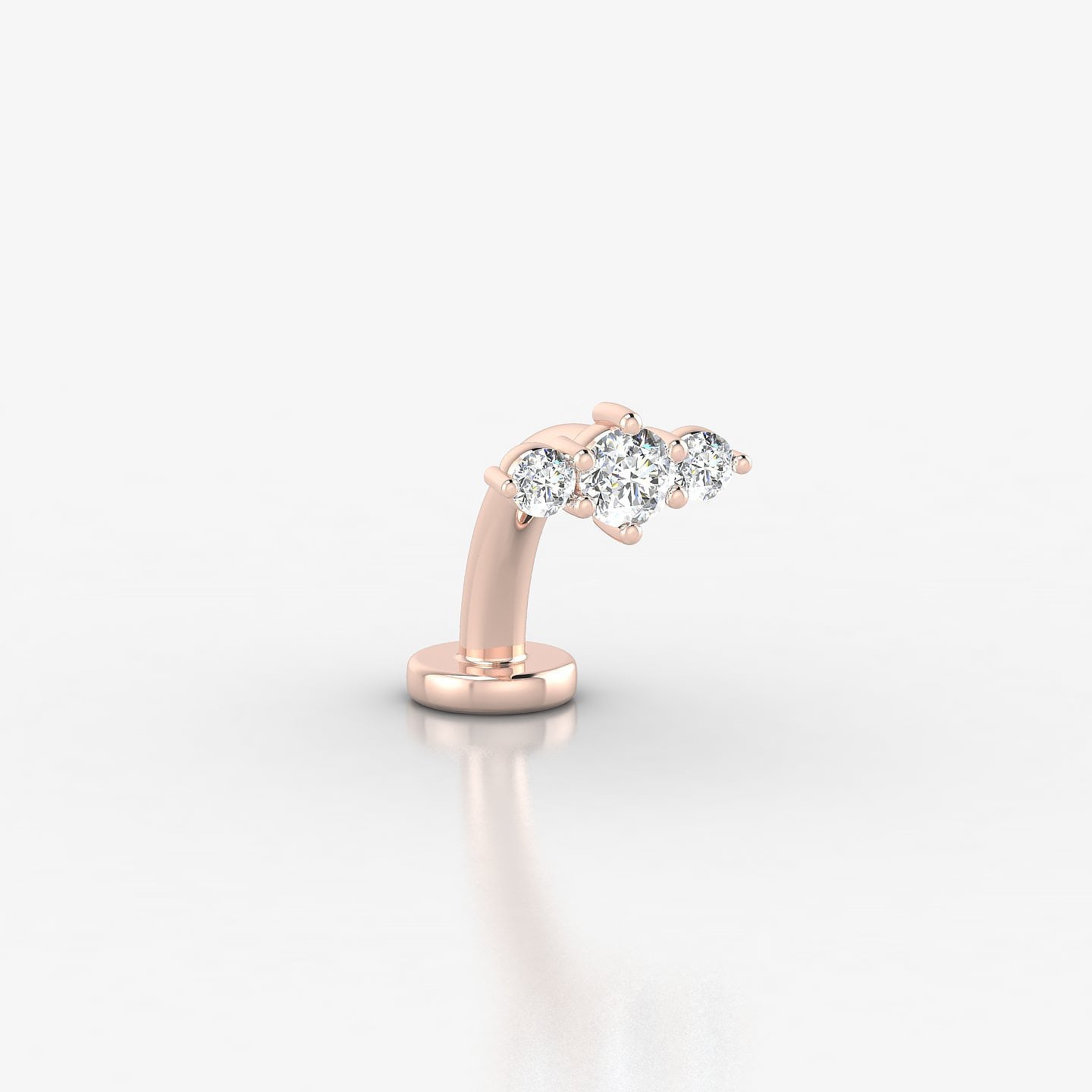 Edesia | 18k Rose Gold 7 mm 8 mm Trilogy Diamond Floating Navel Piercing