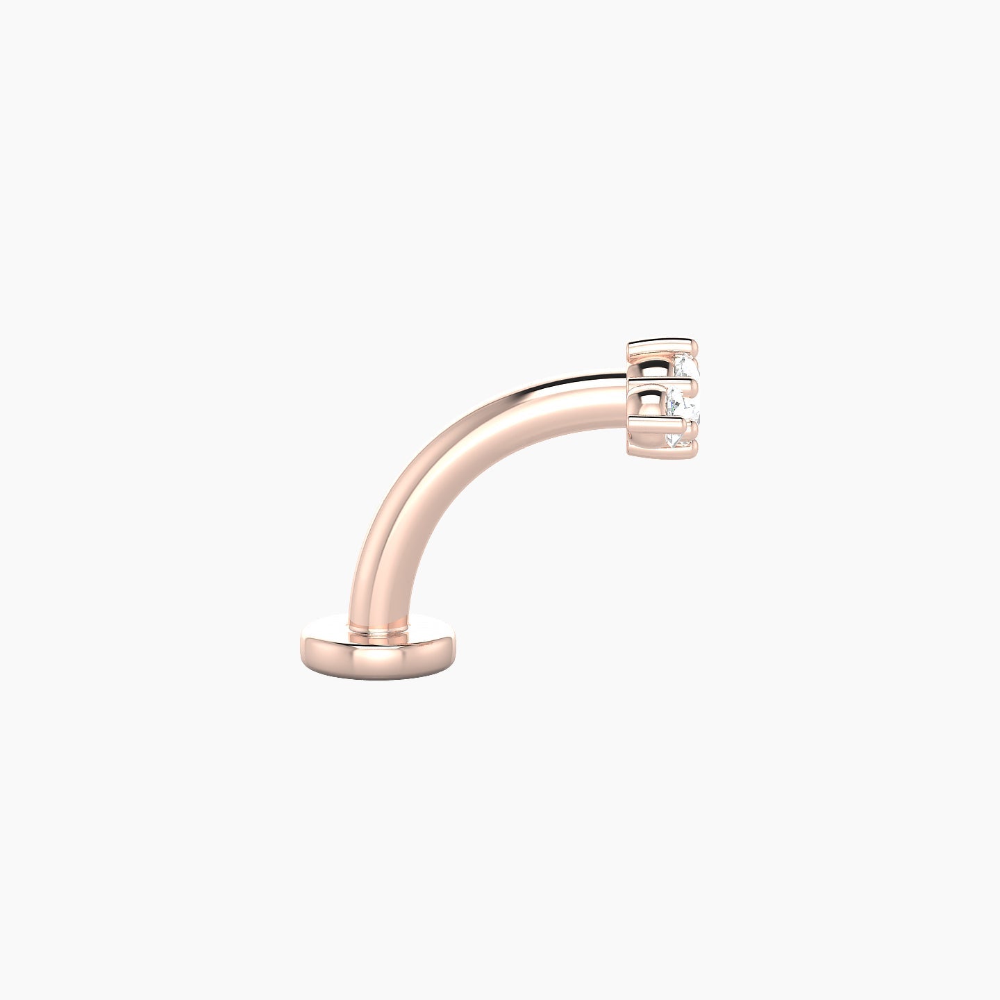 Edesia | 18k Rose Gold 7 mm 8 mm Trilogy Diamond Floating Navel Piercing