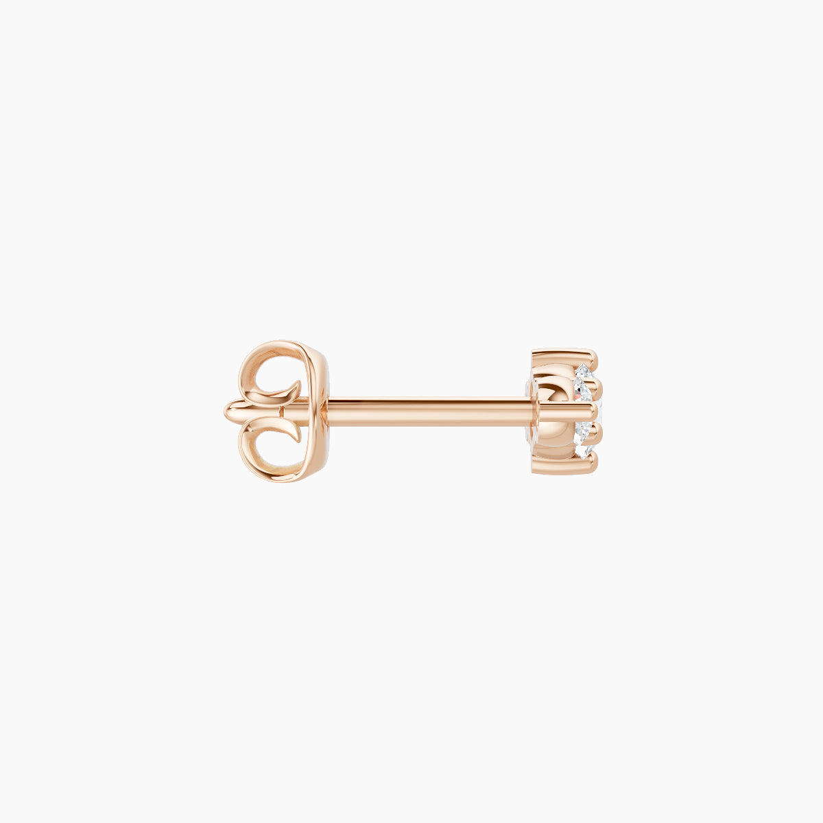 Edesia | 18k Rose Gold 7 mm Trilogy Diamond Earring