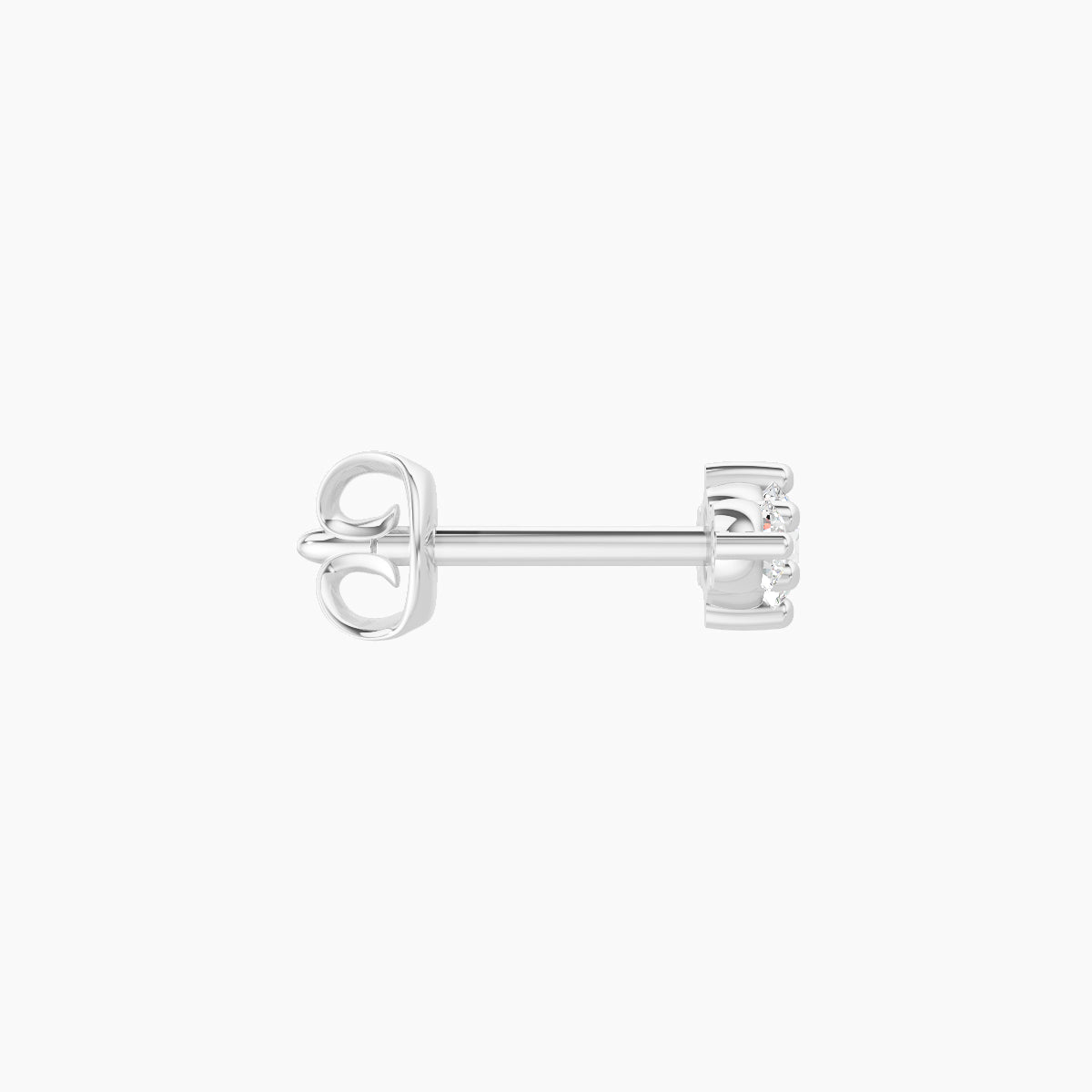 Edesia | 18k White Gold 7 mm Trilogy Diamond Earring