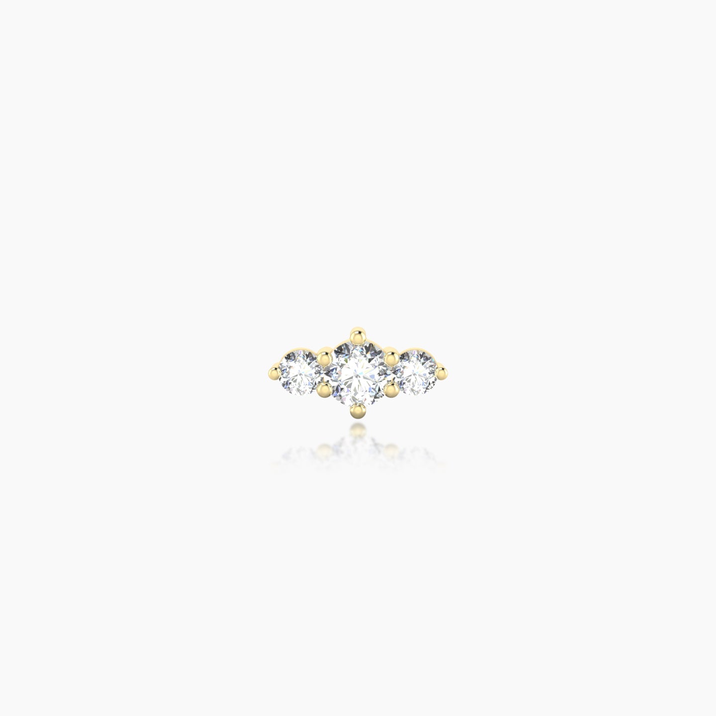 Edesia | 18k Yellow Gold 7 mm Trilogy Diamond Earring