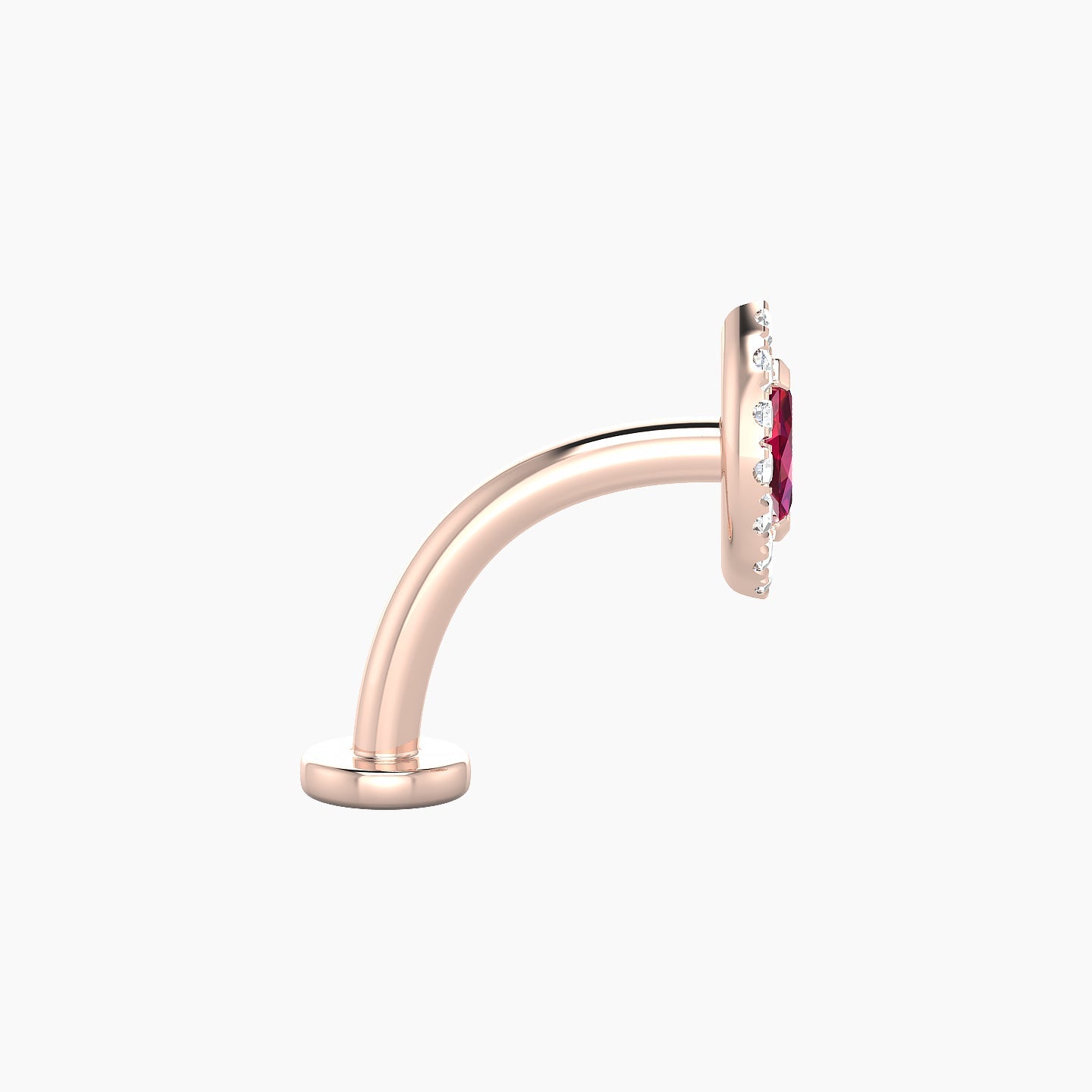 Eirene | 18k Rose Gold 10 mm 7.5 mm Halo Marquise Ruby & Diamond Floating Navel Piercing