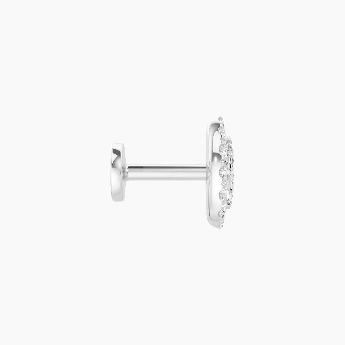 Eirene | 18k White Gold 7.5 mm 5 mm Halo Marquise Diamond Piercing