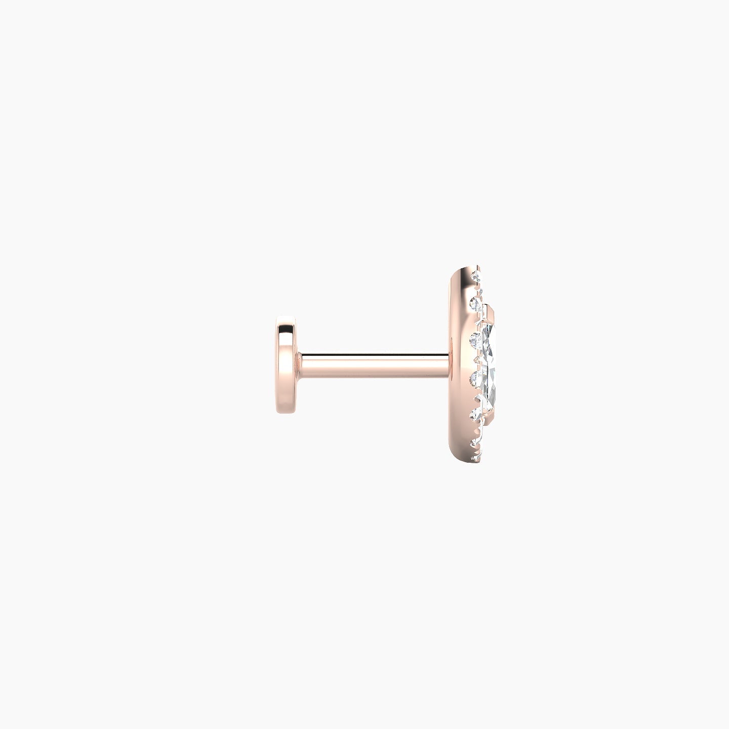 Eirene | 18k Rose Gold 7.5 mm 5 mm Halo Marquise Diamond Piercing