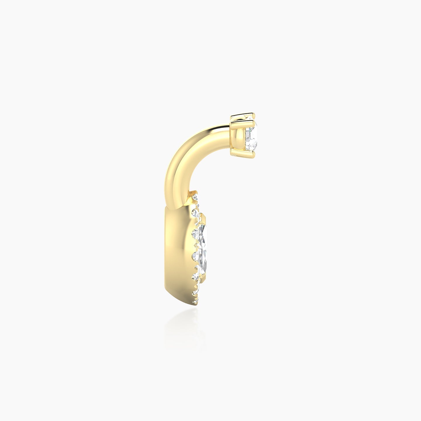 Eirene | 18k Yellow Gold 6 mm 8 mm Halo Marquise Diamond Navel Piercing