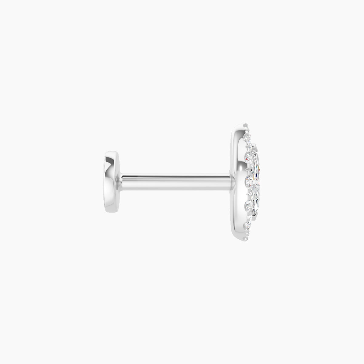 Eirene | 18k White Gold 7.5 mm 6.5 mm Halo Marquise Diamond Piercing