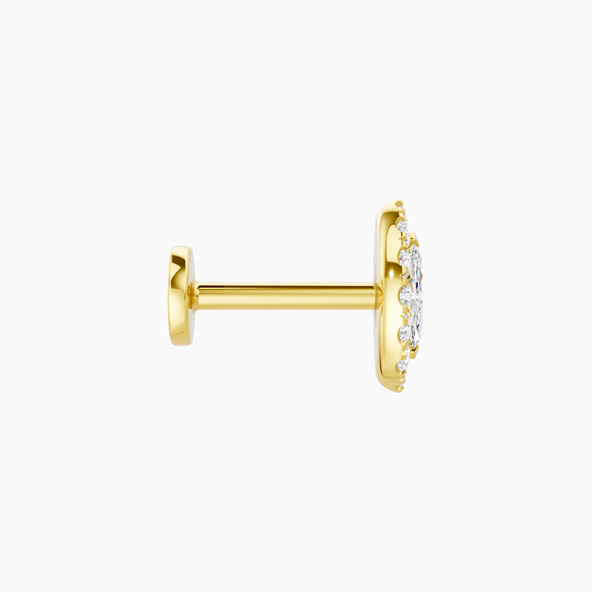 Eirene | 18k Yellow Gold 7.5 mm 6.5 mm Halo Marquise Diamond Piercing