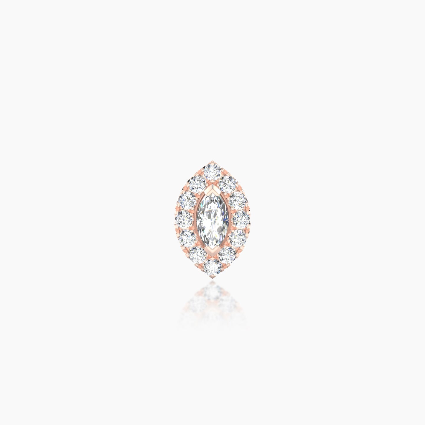 Eirene | 18k Rose Gold 7.5 mm 6.5 mm Halo Marquise Diamond Piercing