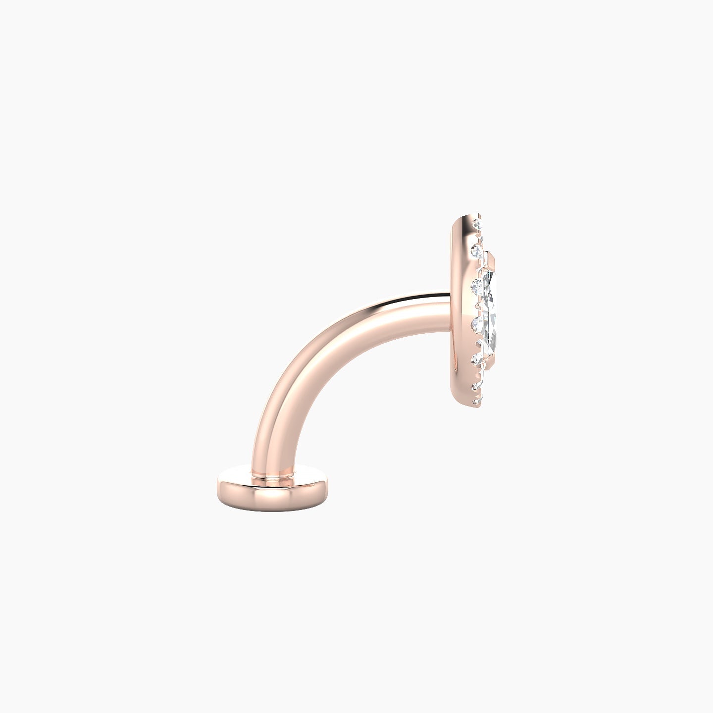 Eirene | 18k Rose Gold 7.5 mm 8 mm Halo Marquise Diamond Floating Navel Piercing