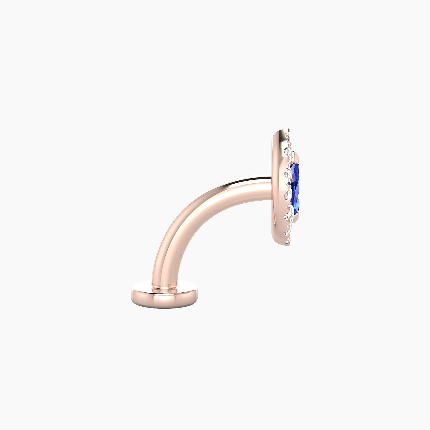 Eirene | 18k Rose Gold 8 mm 7.5 mm Halo Marquise Sapphire & Diamond Floating Navel Piercing