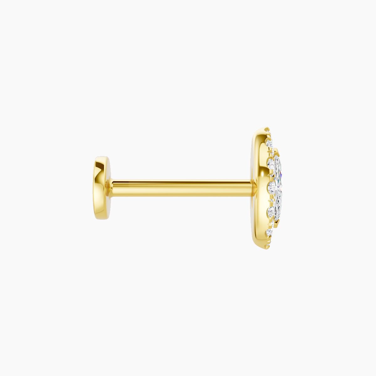 Eirene | 18k Yellow Gold 7.5 mm 8 mm Halo Marquise Diamond Piercing