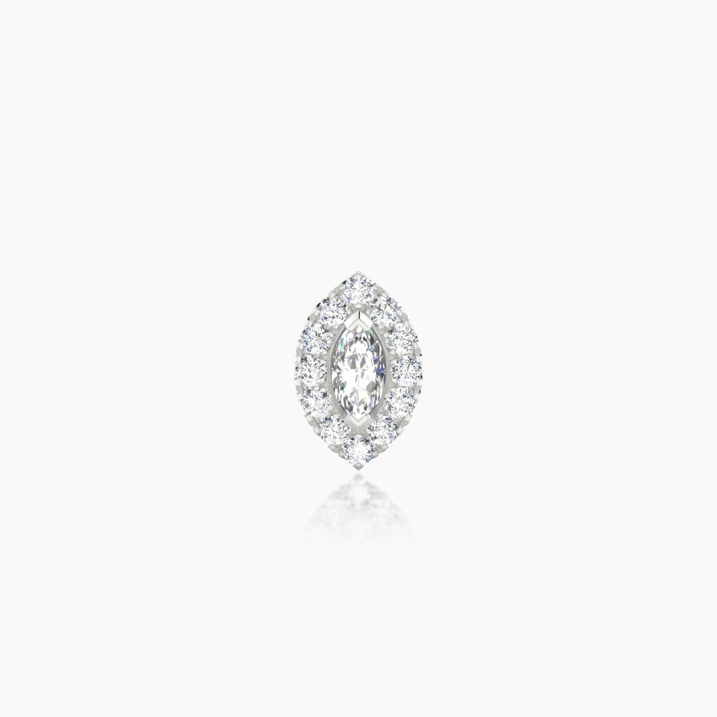 Eirene | 18k White Gold 7.5 mm 8 mm Halo Marquise Diamond Piercing