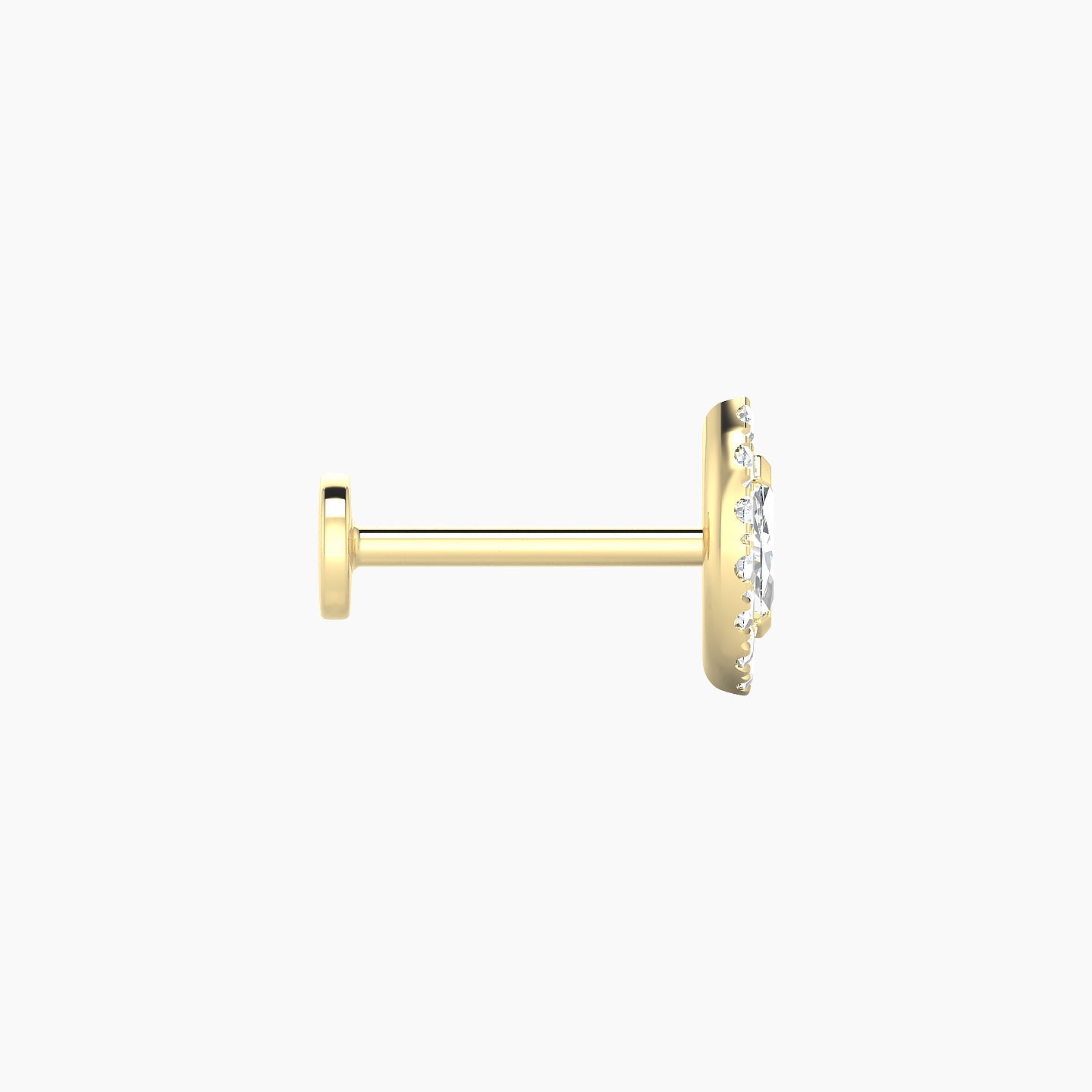 Eirene | 18k Yellow Gold 7.5 mm 8 mm Halo Marquise Diamond Piercing