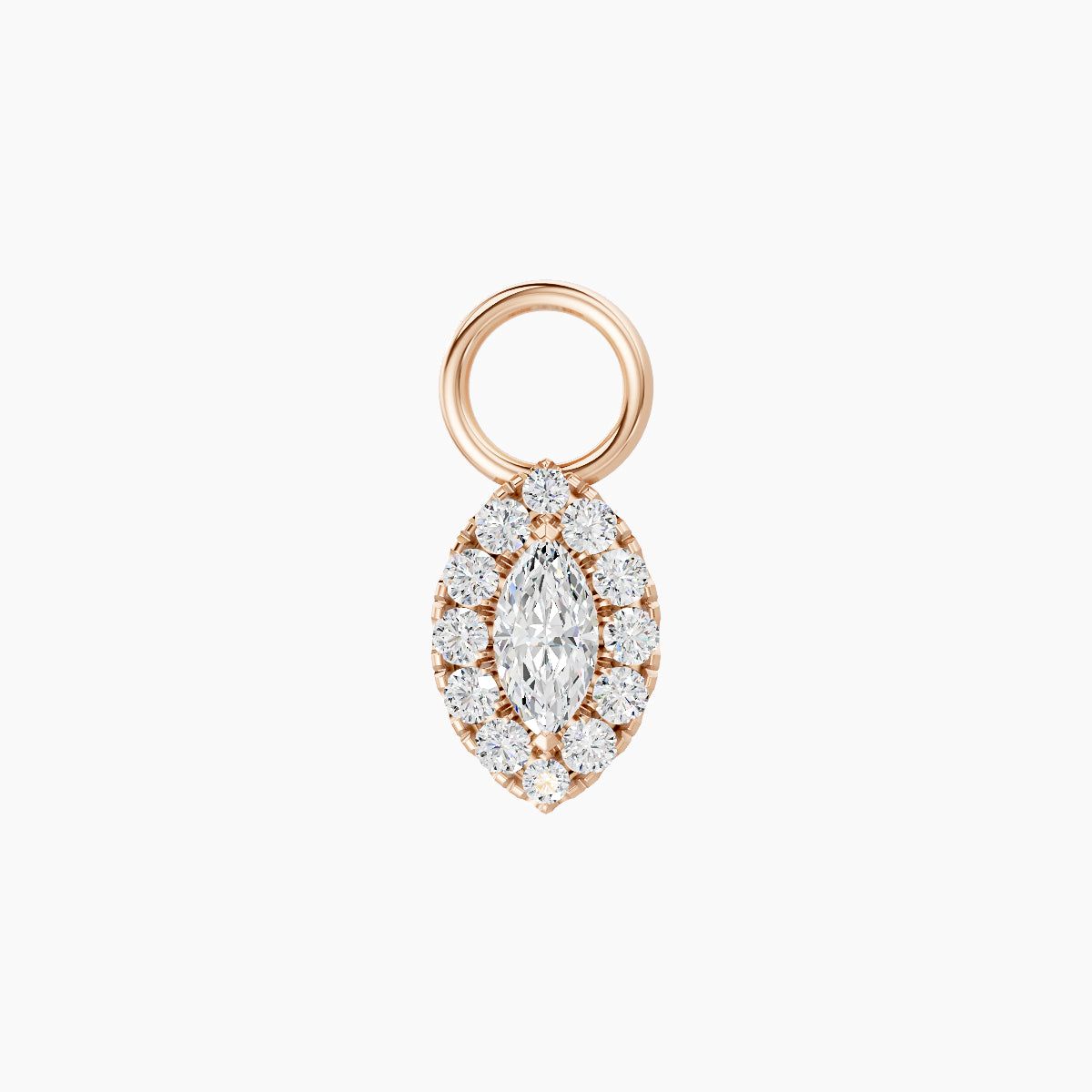 Eirene | 18k Rose Gold 7.5 mm Halo Marquise Diamond Charm