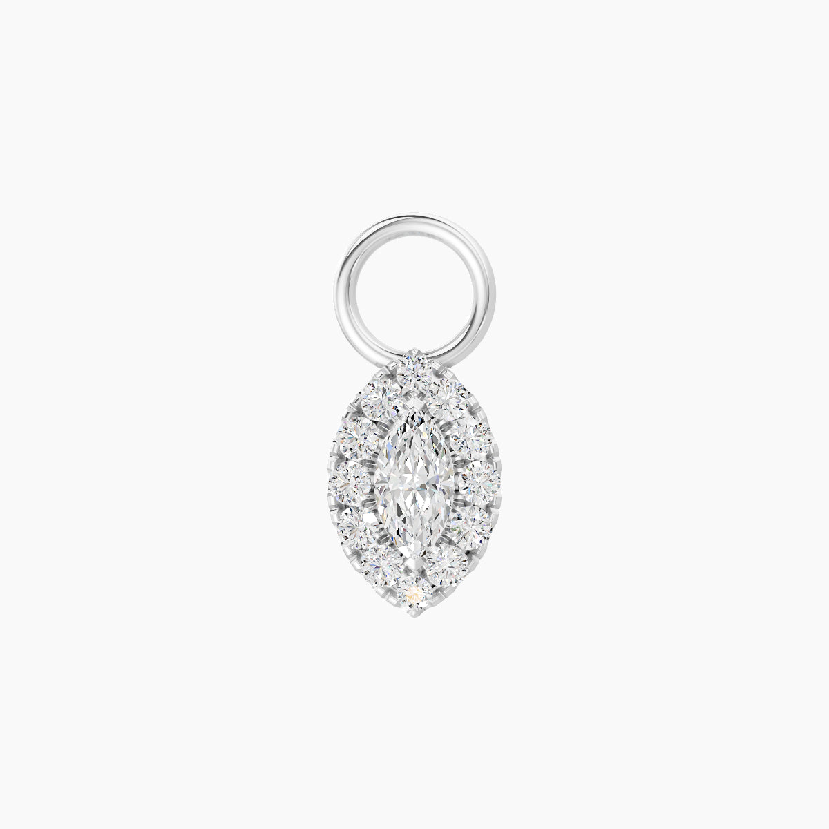 Eirene | 18k White Gold 7.5 mm Halo Marquise Diamond Charm