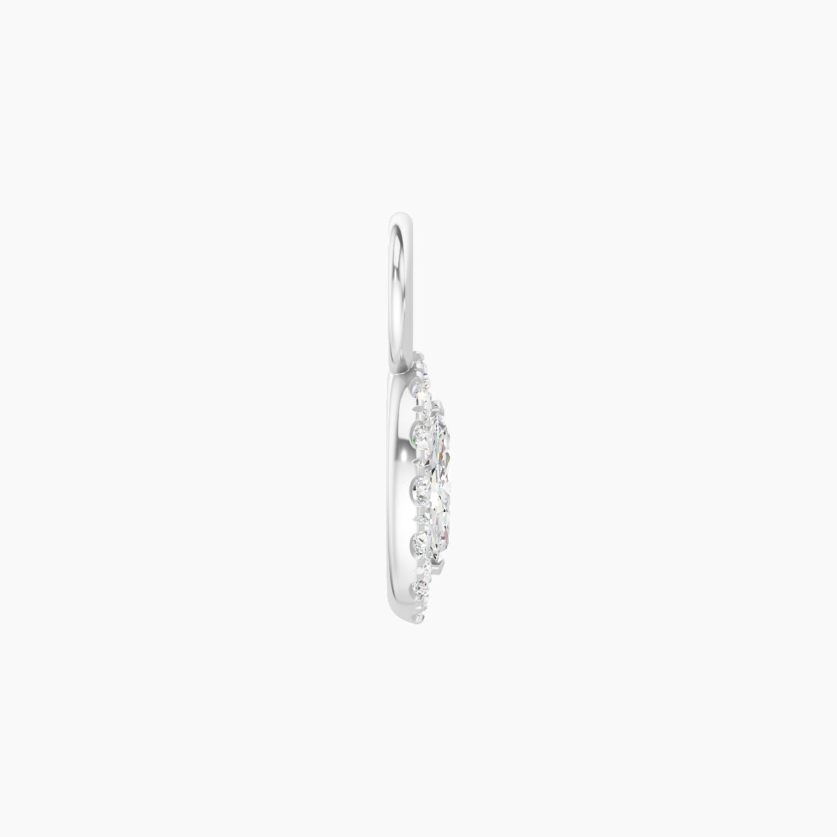 Eirene | 18k White Gold 7.5 mm Halo Marquise Diamond Charm