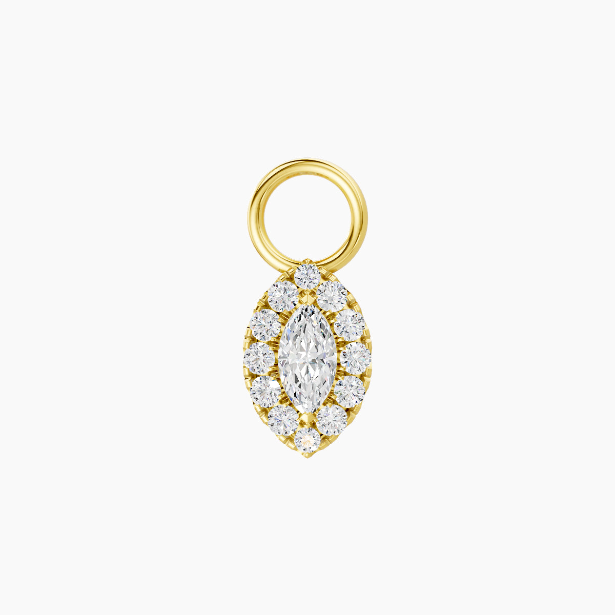 Eirene | 18k Yellow Gold 7.5 mm Halo Marquise Diamond Charm