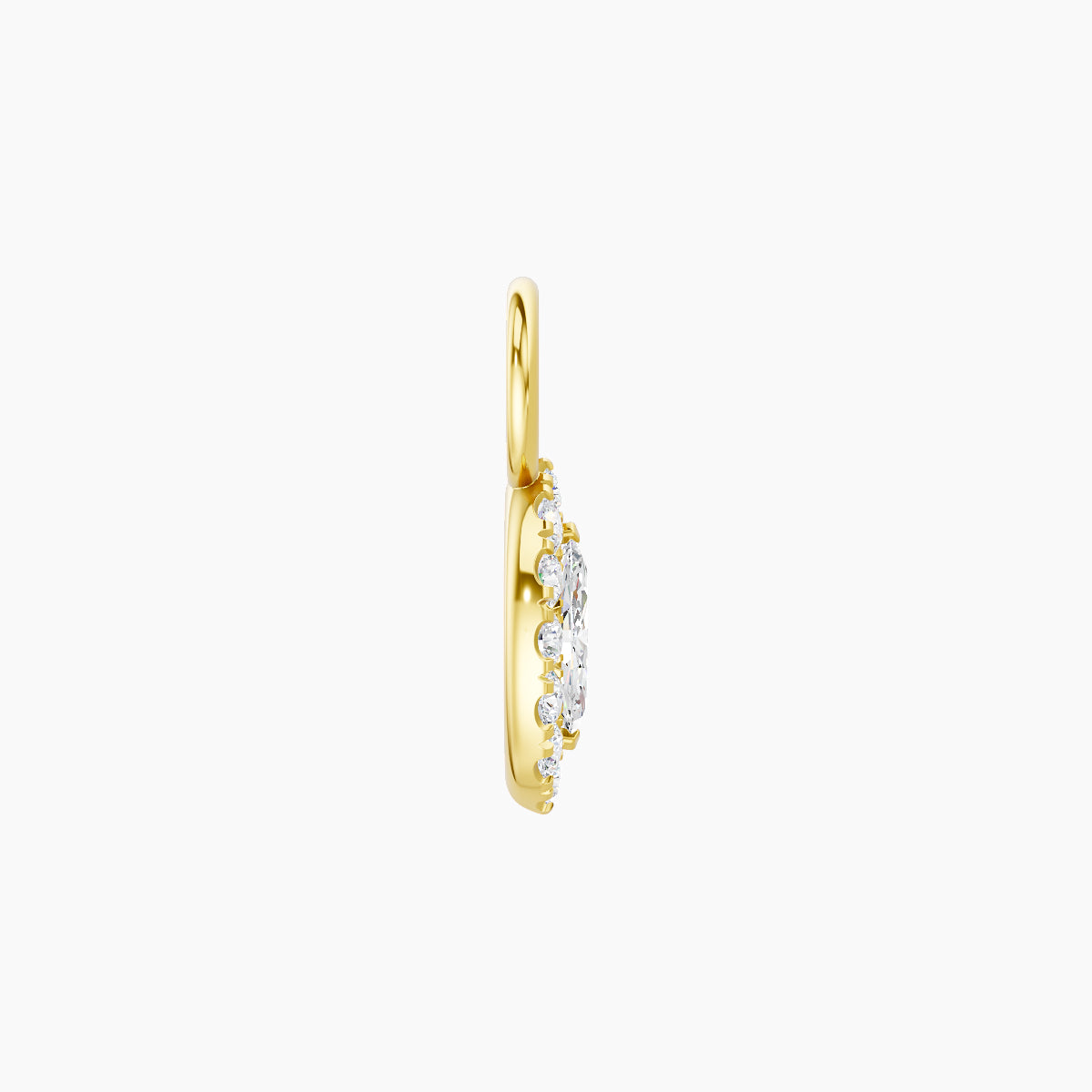 Eirene | 18k Yellow Gold 7.5 mm Halo Marquise Diamond Charm