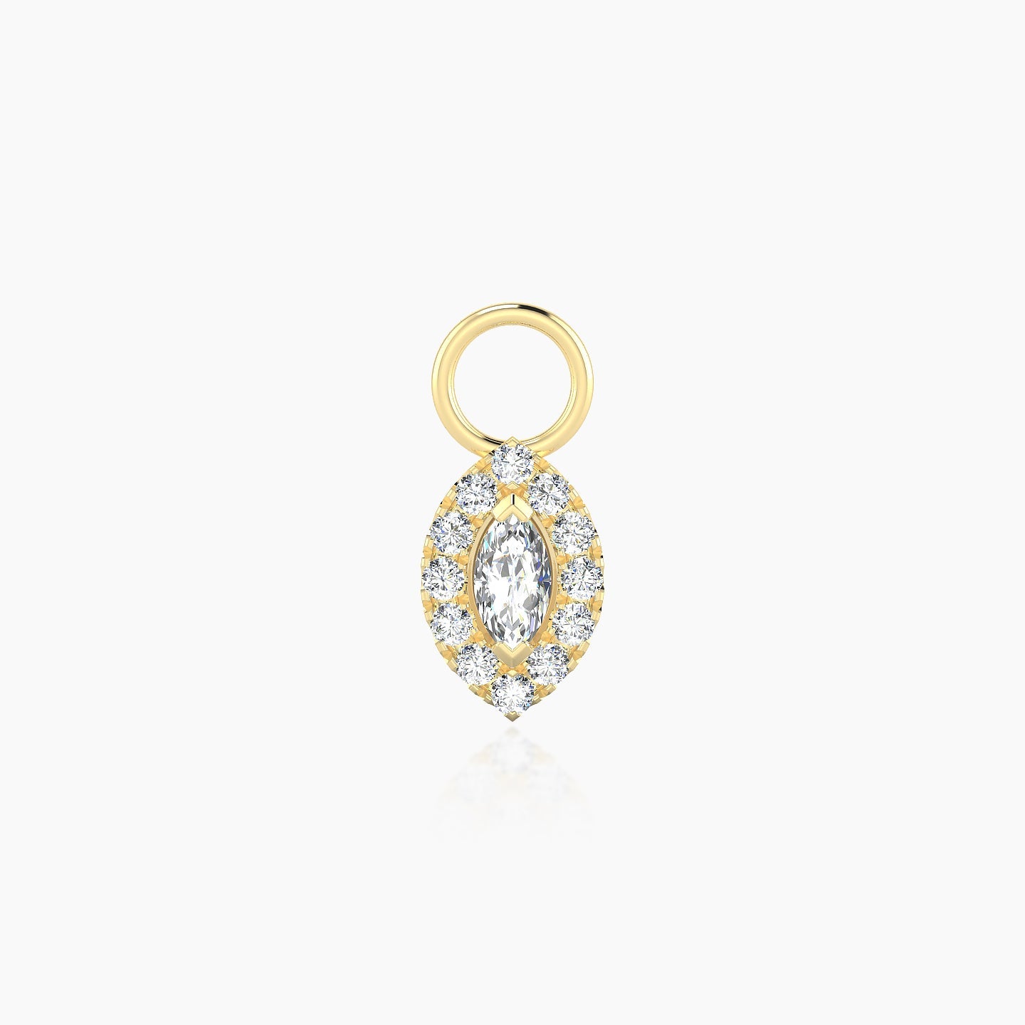 Eirene | 18k Yellow Gold 8 mm Halo Marquise Diamond Charm