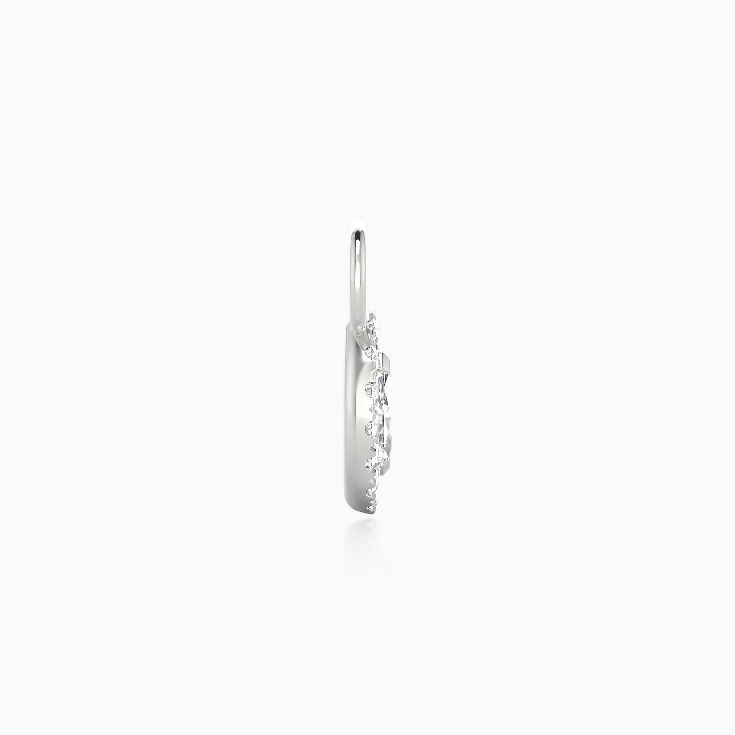 Eirene | 18k White Gold 8 mm Halo Marquise Diamond Charm