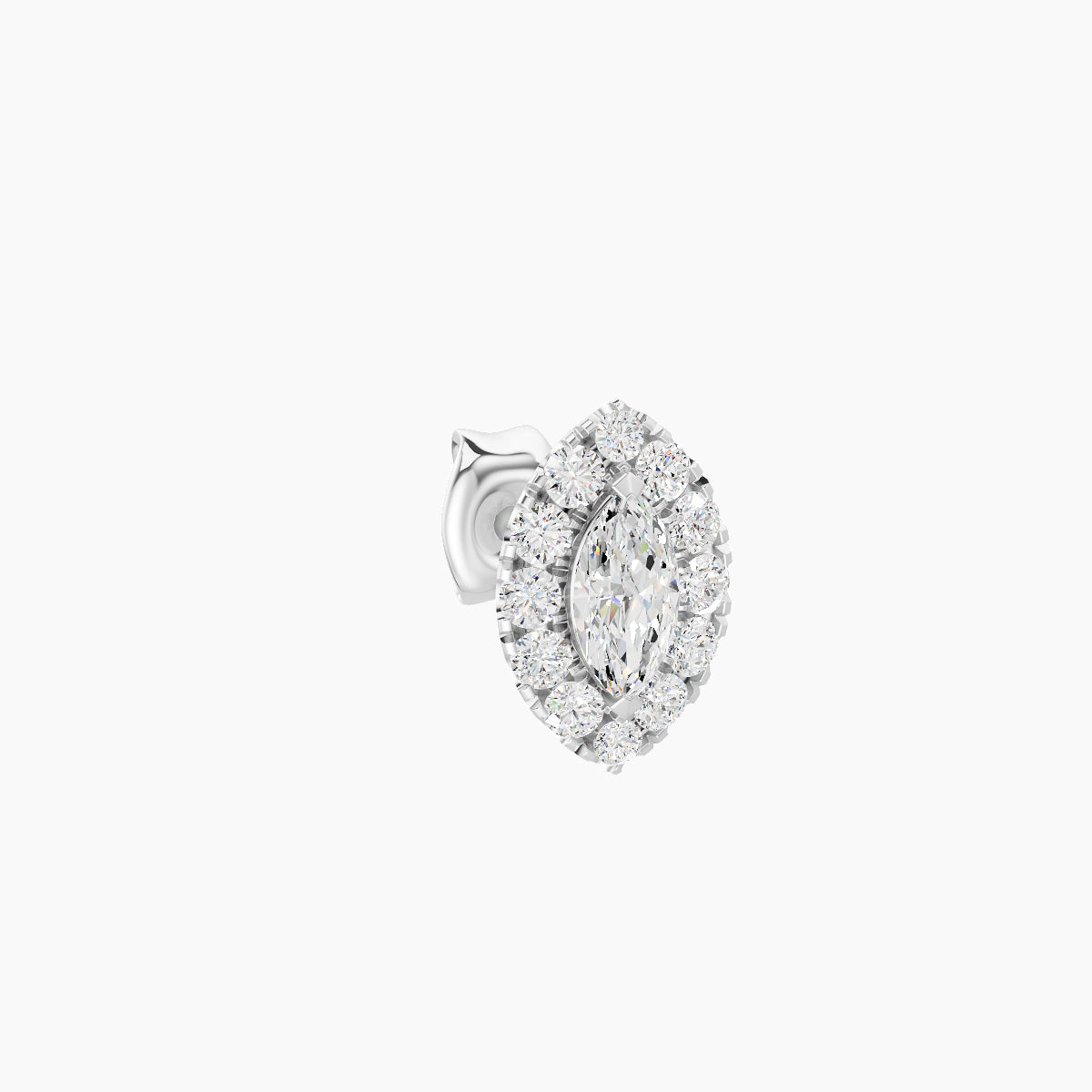 Eirene | 18k White Gold 7.5 mm Halo Marquise Diamond Earring