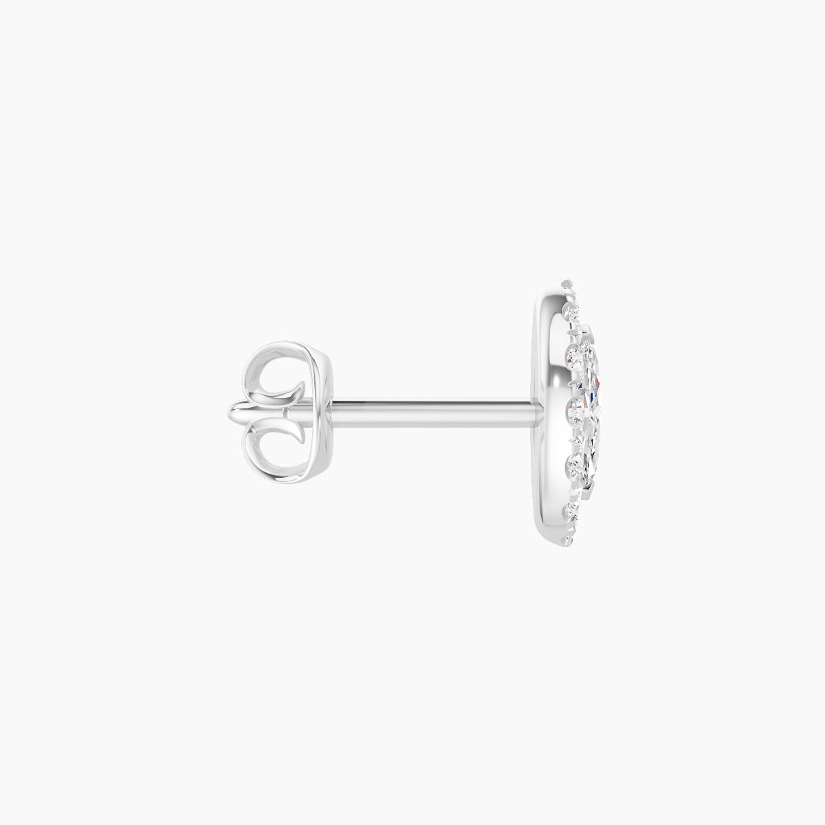 Eirene | 18k White Gold 7.5 mm Halo Marquise Diamond Earring