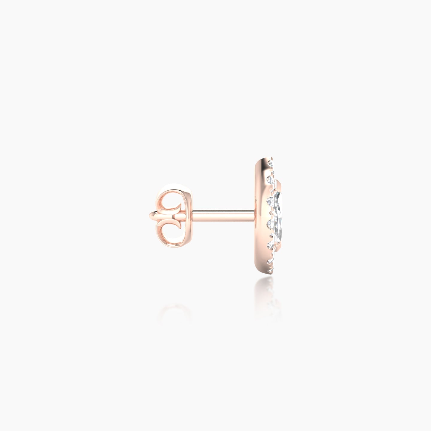 Eirene | 18k Rose Gold 7.5 mm Halo Marquise Diamond Earring