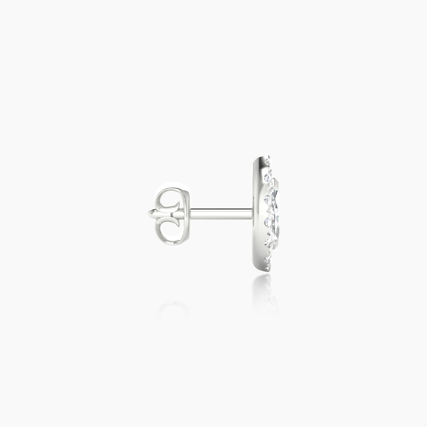 Eirene | 18k White Gold 7.5 mm Halo Marquise Diamond Earring
