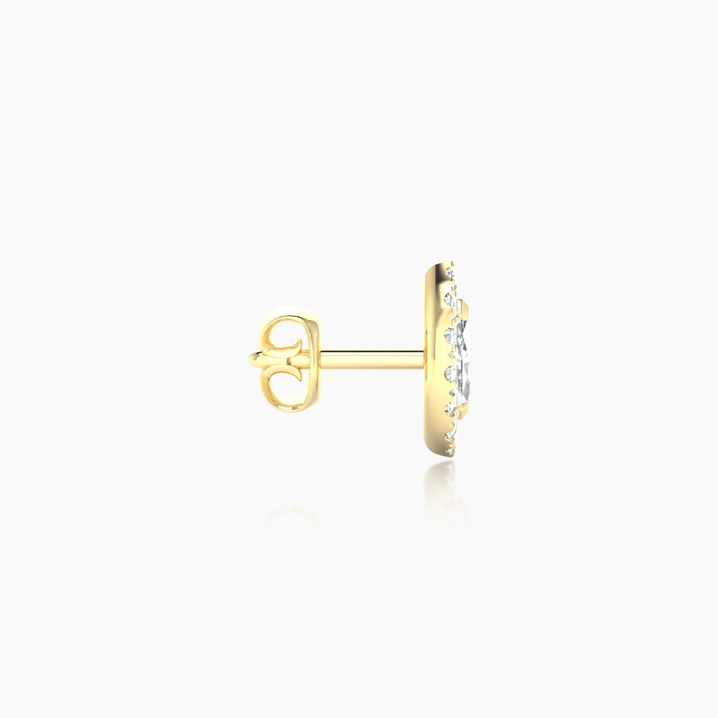 Eirene | 18k Yellow Gold 7.5 mm Halo Marquise Diamond Earring