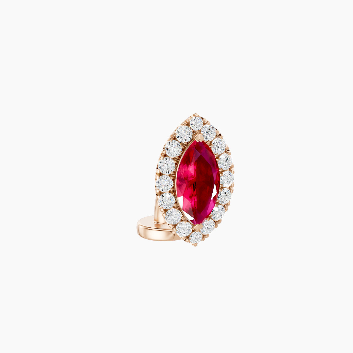 Eirene | 18k Rose Gold 6 mm 9.5 mm Halo Marquise Ruby & Diamond Floating Navel Piercing
