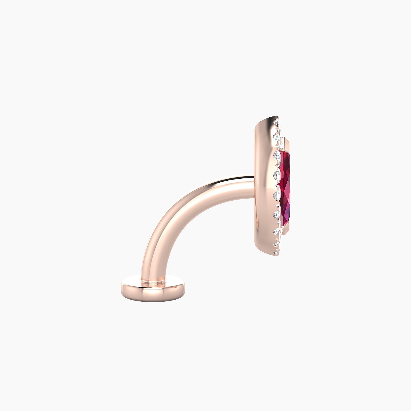 Eirene | 18k Rose Gold 8 mm 9.5 mm Halo Marquise Ruby & Diamond Floating Navel Piercing
